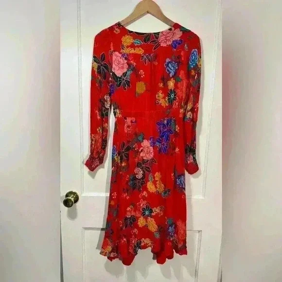 Anthropologie Women’s Boswell Textured Wrap Tunic Dress Size 4 - Picture 4 of 7